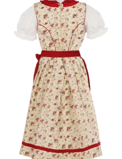 MADDOX Kinder Dirndl "Zermatt" 3-tlg. | Streublümchen Creme Rot