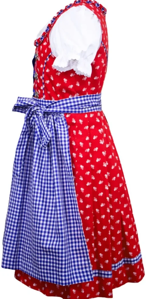 MADDOX Kinder Dirndl "Zillertal" 3-tlg. | Blümchenmuster Blau Rot