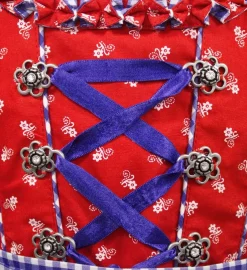 MADDOX Kinder Dirndl "Zillertal" 3-tlg. | Blümchenmuster Blau Rot