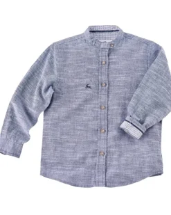 MADDOX Kinder Trachtenhemd "Justus" mit Hirschstickerei K-106 | Blau