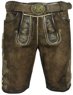 Maddox Kurze Lederhose Hector G - Alt Moor