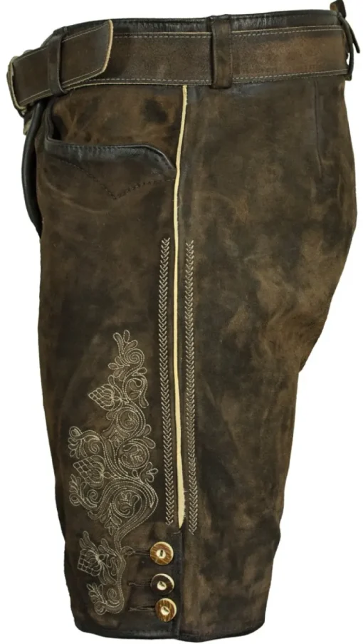 Maddox Kurze Lederhose Hector G - Alt Moor