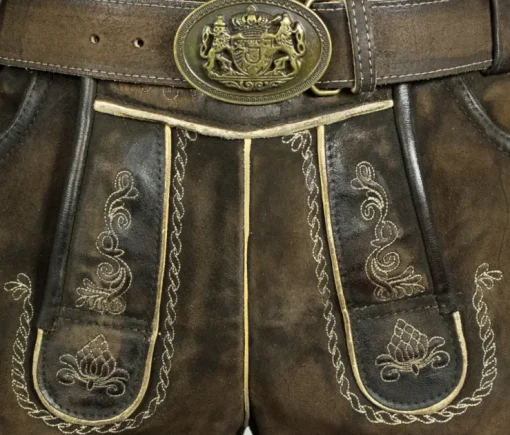 Maddox Kurze Lederhose Hector G - Alt Moor