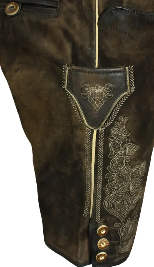 Maddox Kurze Lederhose Hector G - Alt Moor