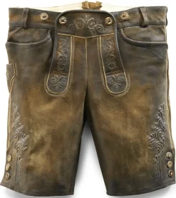 Maddox Kurze Lederhose Rafael - Antik Nuss