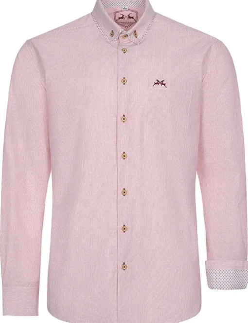 MADDOX Trachtenhemd Button Down Kragen - Hemd-58 | Rubin Rot