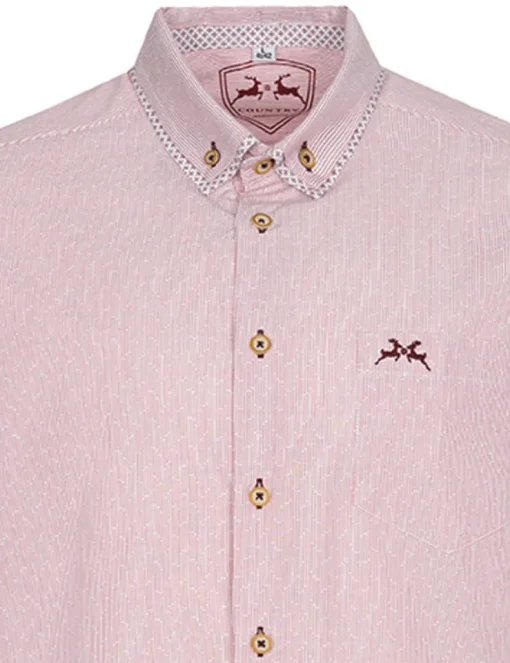 MADDOX Trachtenhemd Button Down Kragen - Hemd-58 | Rubin Rot
