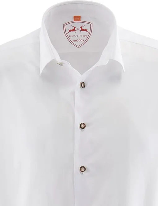 MADDOX Trachtenhemd Uni mit Kentkragen - Hemd-41 | Weiß