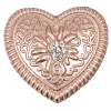 Magnet Brosche Tuchhalter - Roségold Herz Ornament