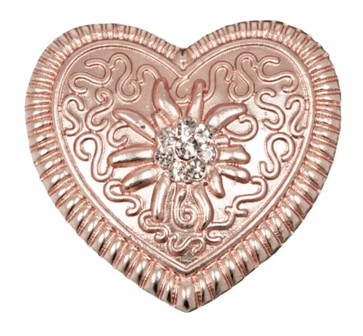 Magnet Brosche Tuchhalter - Roségold Herz Ornament