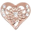 Magnet Brosche Tuchhalter - Roségold Herz mit Strass