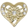 Magnet Brosche Tuchhalter - Gold Herz mit Strass