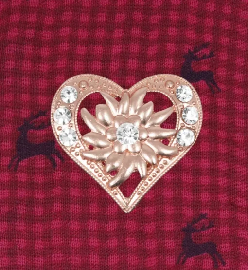 Magnet Brosche Tuchhalter - Roségold Herz mit Strass