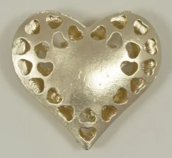 Magnet Brosche Tuchhalter - Gold Herz mit Strass