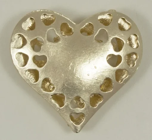 Magnet Brosche Tuchhalter - Gold Herz mit Strass
