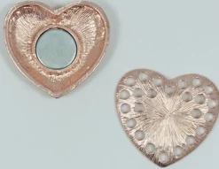 Magnet Brosche Tuchhalter - Roségold Herz Ornament