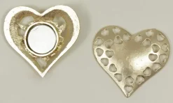 Magnet Brosche Tuchhalter - Gold Herz mit Strass