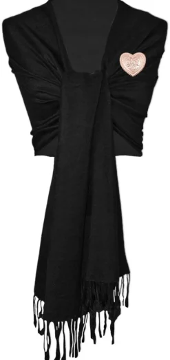 Magnet Brosche Tuchhalter - Roségold Herz Ornament