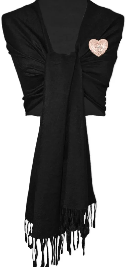 Magnet Brosche Tuchhalter - Roségold Herz Ornament