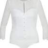 MarJo Blusen Body "Hilda-Anita" Spitze Halbarm 300700 | Off-White