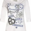 MarJo Damen Trachten Shirt "Narrisch" mit 3/4 Arm | Weiß Blau