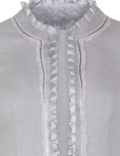 MarJo Damen Trachtenjacke "Tonia" mit Rüschenbesatz | Hellgrau