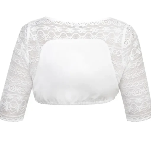MarJo Dirndlbluse "Ganina-Candia" Traditionell Halbarm | Offwhite