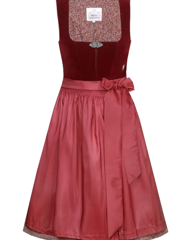MarJo Samt Dirndl "Elisabeth" 697758 | Palisander Rot 58cm