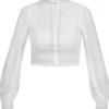 MarJo Spitzen Dirndlbluse "Hetty-Emilia" Langarm 302400 | Offwhite