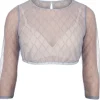 MarJo Spitzen Dirndlbluse "Inja-Dalida" 3/4 Arm 996300 | Taubenblau