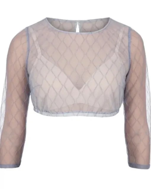 MarJo Spitzen Dirndlbluse "Inja-Dalida" 3/4 Arm 996300 | Taubenblau