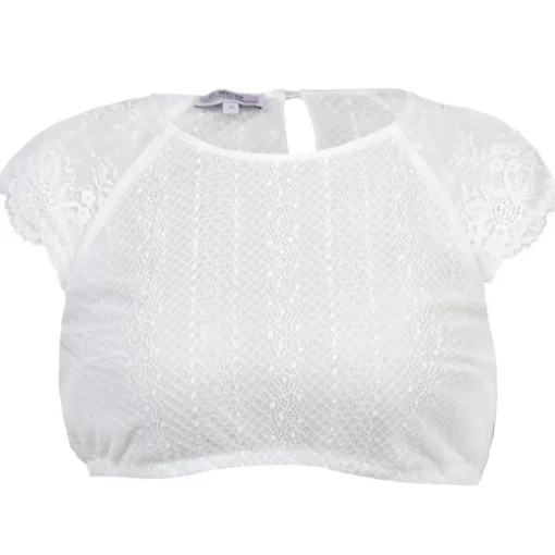 MarJo Spitzen Dirndlbluse "Klara-Dalida" Flügelarm | Offwhite