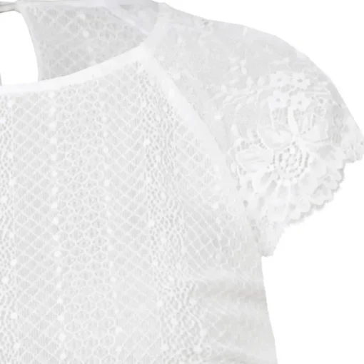 MarJo Spitzen Dirndlbluse "Klara-Dalida" Flügelarm | Offwhite