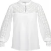 MarJo Spitzenshirt "Galinda-Majara" Langarm 992700 | Off-White Trachtenbluse