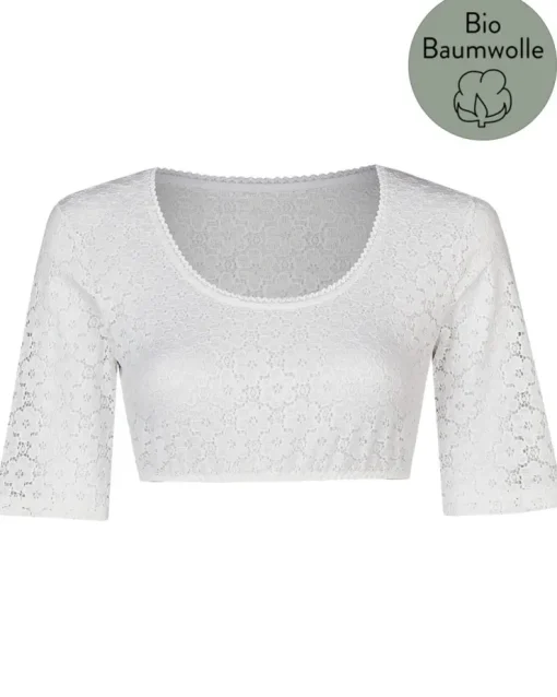 Nina von C. Halbarm Dirndlbluse "Suna" Bio Baumwolle 40463327 | Weiß