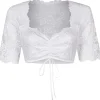 Nina von C. Halbarm Spitzen Dirndlbluse "Amira" 16464326 | Weiß