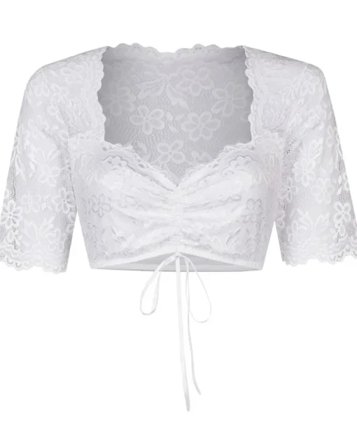 Nina von C. Halbarm Spitzen Dirndlbluse "Amira" 16464326 | Weiß