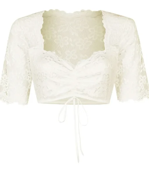 Nina von C. Halbarm Spitzen Dirndlbluse "Amira" 16464326 | Champagner