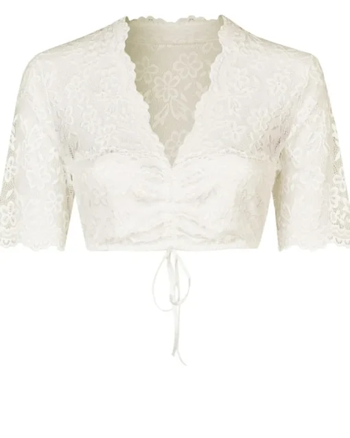 Nina von C. Halbarm Spitzen Dirndlbluse "Audrey" 16467326 | Champagner