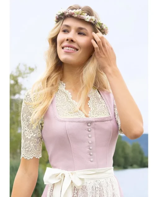Nina von C. Halbarm Spitzen Dirndlbluse "Audrey" 16467326 | Champagner