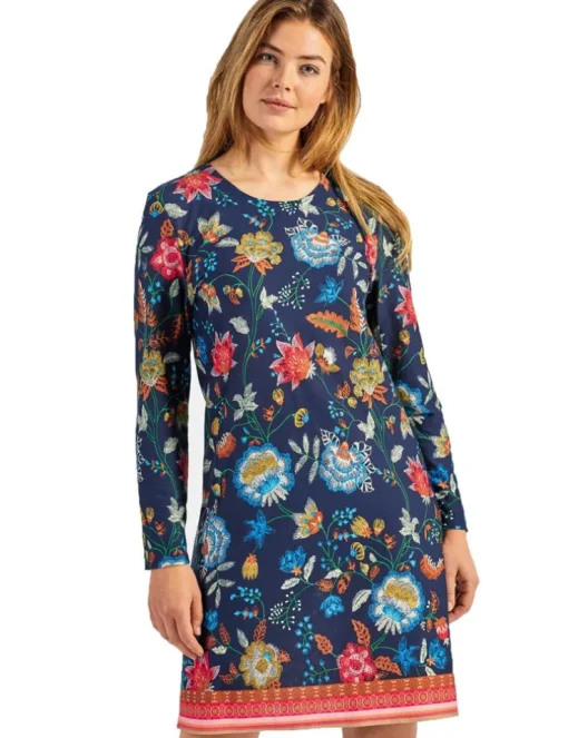 Nina von C. Langarm Nachthemd mit Blumen Print 93770902 | Blau