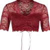 Nina von C. Spitzen Dirndlbluse "Linnea" Halbarm 48463971 | Red Berries