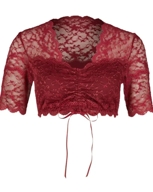 Nina von C. Spitzen Dirndlbluse "Linnea" Halbarm 48463971 | Red Berries