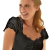 Nina von C. Spitzen Dirndlbluse "Valeska" Kurzarm 48462971 | Schwarz