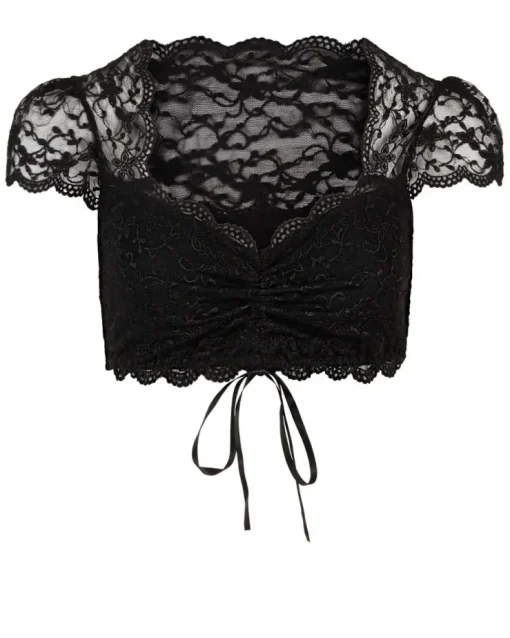 Nina von C. Spitzen Dirndlbluse "Valeska" Kurzarm 48462971 | Schwarz