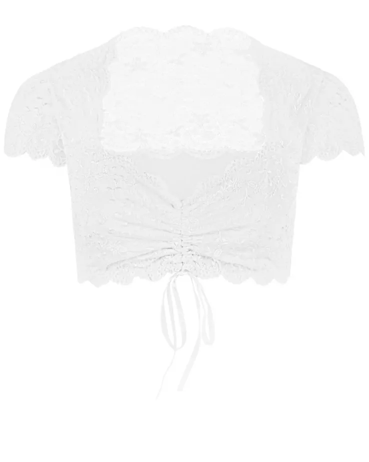 Nina von C. Spitzen Dirndlbluse "Valeska" Kurzarm 48462971 | Weiß