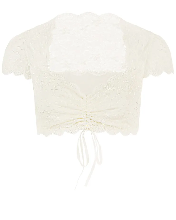 Nina von C. Spitzen Dirndlbluse "Valeska" Kurzarm 48462971 | Champagner