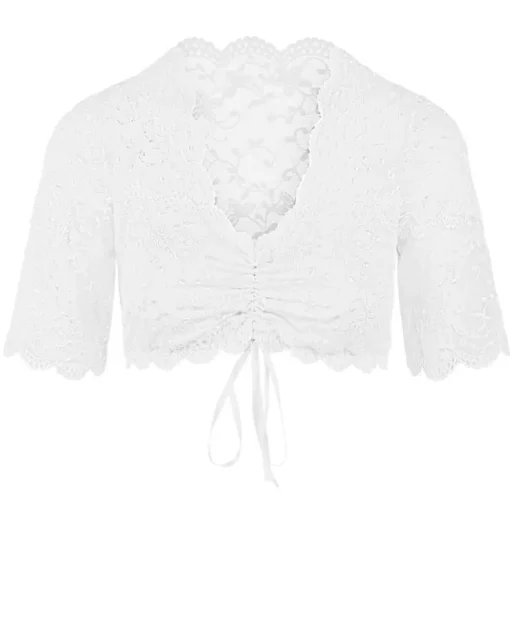 Nina von C. Spitzen Dirndlbluse "Linnea" Halbarm 48463971 | Weiß