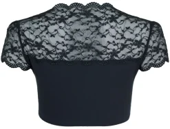 Nina von C. Spitzen Dirndlbluse "Valeska" Kurzarm 48462971 | Schwarz