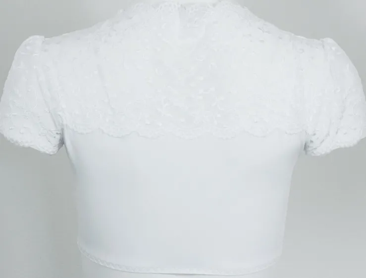 Nina von C. Spitzen Dirndlbluse "Valeska" Kurzarm 48462971 | Weiß